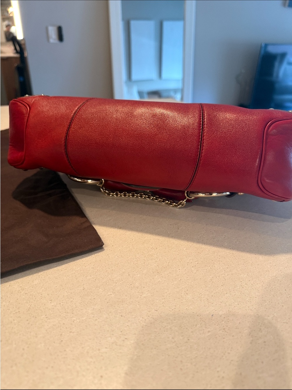Gucci Horse Bit Leather Shoulder bag. - Picture 5 of 7